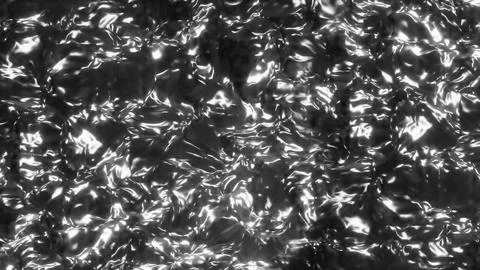 3D rendering shimmering oily liquid with a silver sheen Stock Illustration