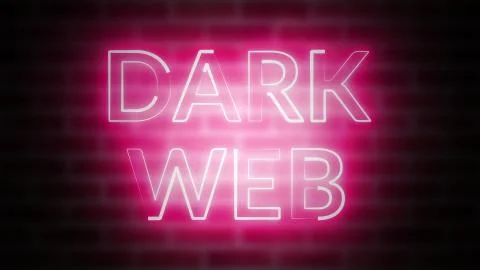 3D rendering of shine text Dark web against the background of brick, computer Stock Illustration
