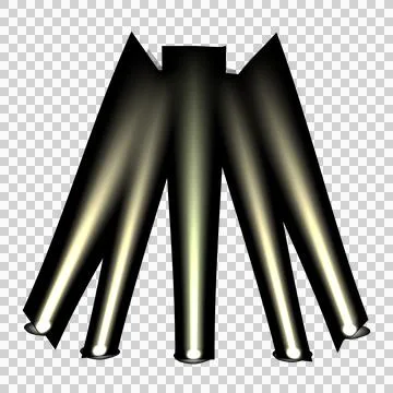3D rendering of a shiny metallic object with four cylindrical legs and a sq.. Stock Illustration