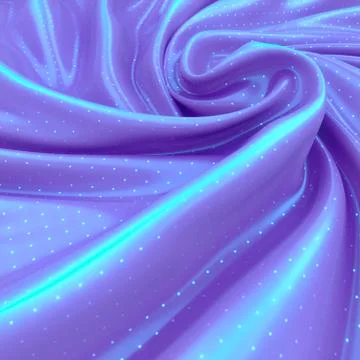 3d rendering shiny wavy fabric with polka dot glitter geometric pattern Stock Illustration