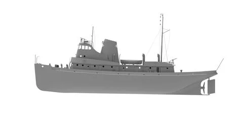 3D rendering of a ship isolated on a white background. marine vessel computer Stock Illustration