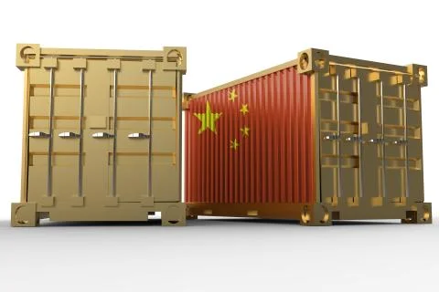3d rendering of a shipping cargo containers with China flag Stock Illustration