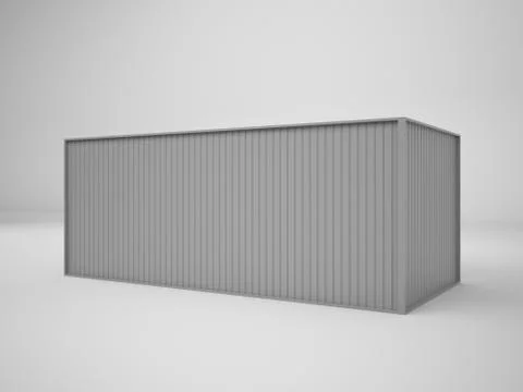 3D Rendering Shipping Container isolated on white background, illustration,.. Illustrazione stock