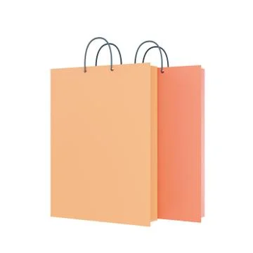 3d rendering of shopping bag, 3d icons, pastel minimal cartoon style  isolate Illustrazione stock