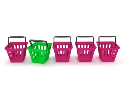 3D rendering of a shopping baskets 스톡 일러스트