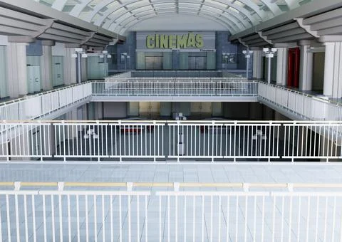 3D Rendering Shopping Mall Stock Illustration