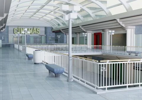 3D Rendering Shopping Mall Stock Illustration