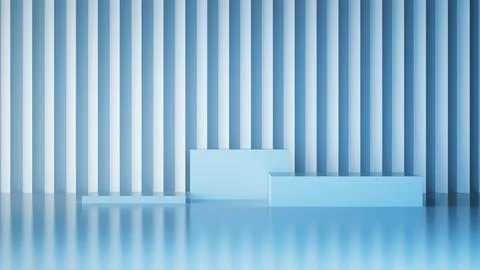 3D Rendering of Showcase Podium Platform Stock Illustration