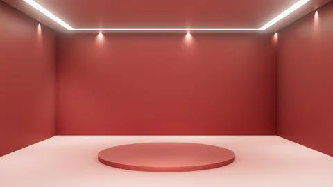 3D Rendering of Showcase Podium Platform Stock Illustration