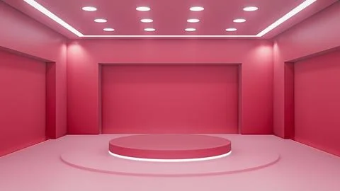 3D Rendering of Showcase Podium Platform Stock Illustration