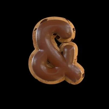 3d rendering of the sign recreating a cookie with chocolate on top Ilustración de archivo