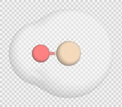 3D rendering of Silicon Monoxide over a transparent background. Stock Illustration