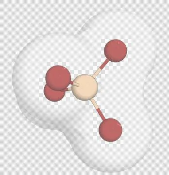 3D rendering of Silicon Tetrabromide over a transparent background. Stock Illustration