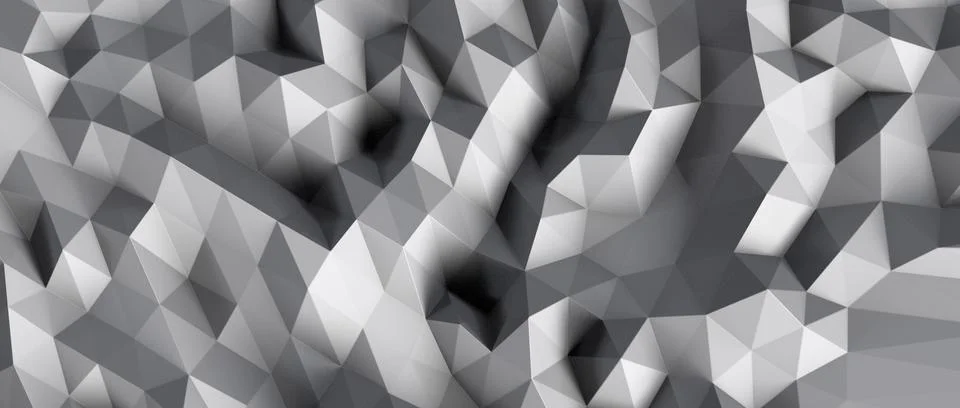 3D rendering of silver polygon wall background Stock Illustration