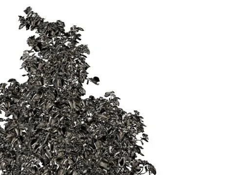 3d rendering of a silver tree isolated on a white background Stock Illustration