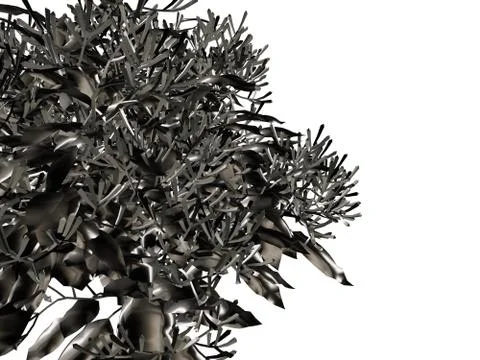 3d rendering of a silver tree isolated on a white background Stock Illustration