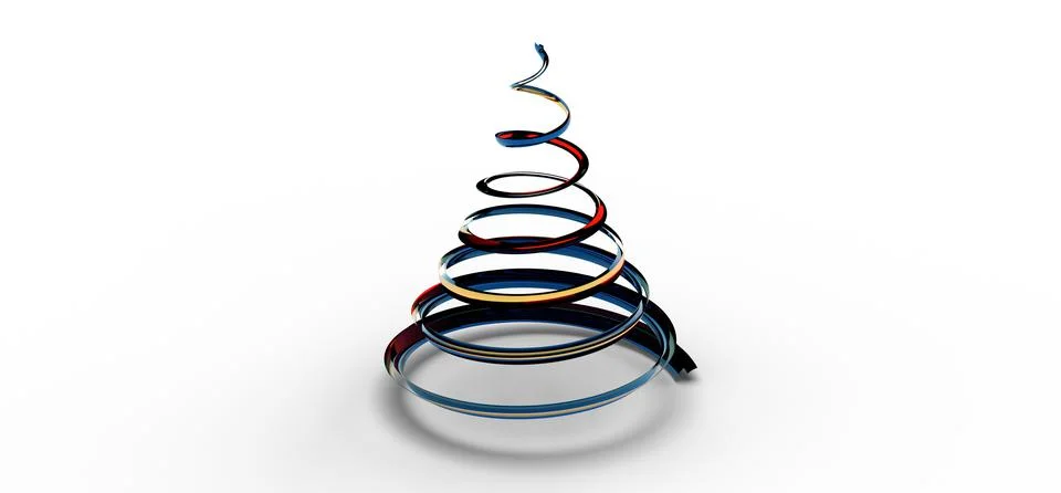 3D rendering of a simple designed Christmas tree isolated on a white background Ilustración de archivo