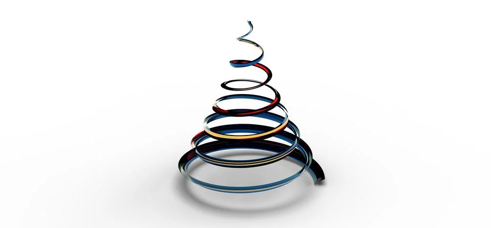 3D rendering of a simple designed Christmas tree isolated on a white background Stock Illustration