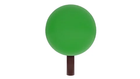 3D rendering of a simple green tree model with a brown trunk Stock-Footage 285060281