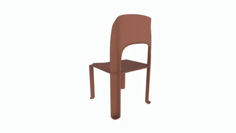 3D rendering of a simple modern chair design in warm color 스톡 동영상 303594718