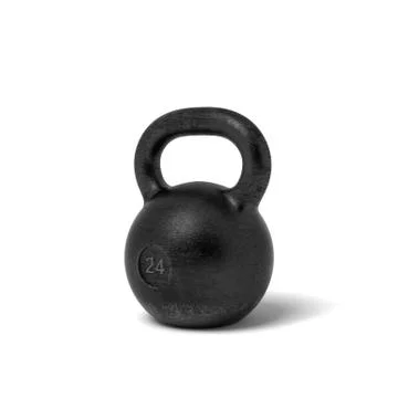 3d rendering of a single black iron 24 kg kettlebell isolated on white イラスト素材