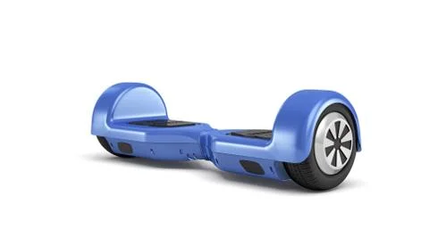 3d rendering of a single blue hoverboard in front view isolated on white Stock Illustration