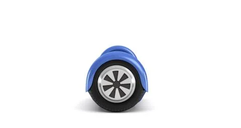 3d rendering of a single blue hoverboard in front view isolated on white Stock-Illustration