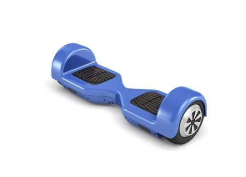 3d rendering of a single blue self-balancing gyroscooter on white background. Stock Illustration