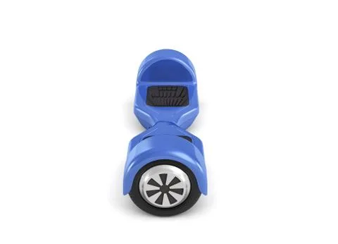 3d rendering of a single blue self-balancing gyroscooter on white background. Illustration