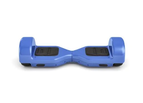 3d rendering of a single blue self-balancing gyroscooter on white background. Illustration
