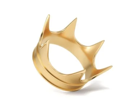 3d rendering of a single golden royal crown isolated on a white background. Stock-Illustration