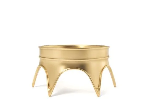 3d rendering of a single golden royal crown isolated on a white background. Stock Illustration