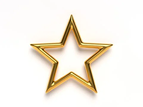 3d rendering single golden star. Stock Illustration