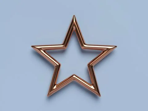 3d rendering single golden star. Ilustración de archivo