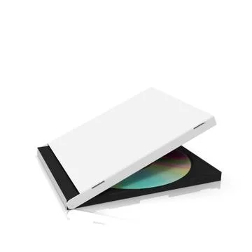 3d rendering of single opened disc case with disc for use as template Stock Illustration