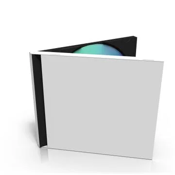 3d rendering of single opened disc case with disc for use as template Stock Illustration