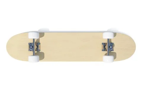 3d rendering skateboard deck isolated on white background, top view Stock Illustration