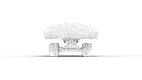 3D rendering of a skateboard isolated in white studio background Stock Illustration