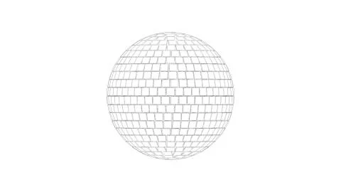 3d rendering sketch of a discoball isolated in white studio background Stock Illustration