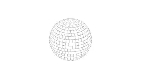 3d rendering sketch of a discoball isolated in white studio background Stock Illustration