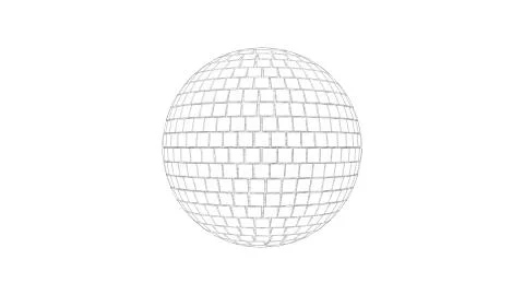 3d rendering sketch of a discoball isolated in white studio background Stock Illustration