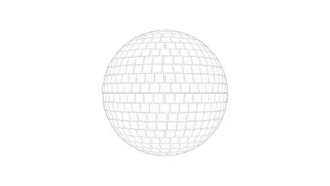 3d rendering sketch of a discoball isolated in white studio background Stock Illustration