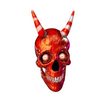 3D rendering of skull of candies isolated on a white background. Stock Illustration