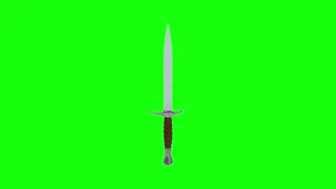 3D rendering of a sleek dagger with a green background Stock-Footage 303859705