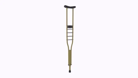 3D rendering of a sleek gold crutch design Stock-Footage 286148203