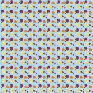3D rendering of sleeping foxes and colorful autumn leaves seamless pattern Stock Illustration