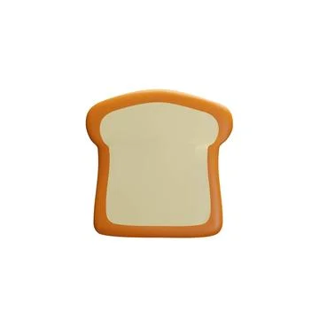 3d rendering slice of bread for bakery shop イラスト素材