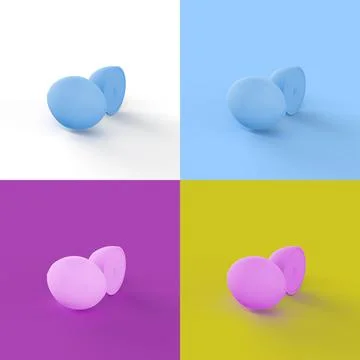 3D rendering of sliced lemon presented in four different color schemes Ilustración de archivo