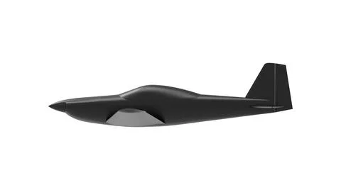 3D rendering of a small airplane outline computer model isolated on white 스톡 일러스트