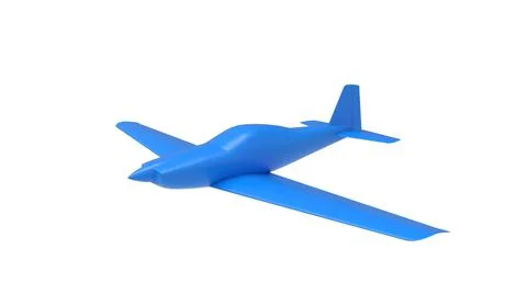 3D rendering of a small airplane outline computer model isolated on white Illustrazione stock